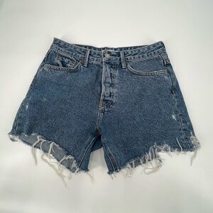 GRLFRND Jourdan Button Fly Distressed Cut Off Denim Jean Shorts Size 26 Women’s
